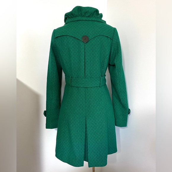 Wool Blend Trench Tweed Dress Coat - Picture 4 of 9